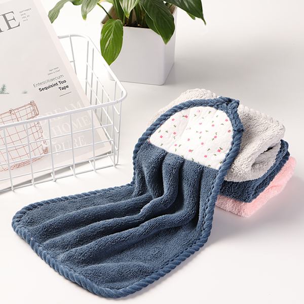 Hängande handdukar i korallfleece, absorberande handduk för hemmet