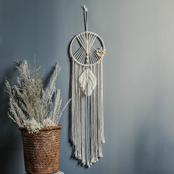 Boho Decorative Macrame Cotton Woven Dream Catcher Wall Hanging F