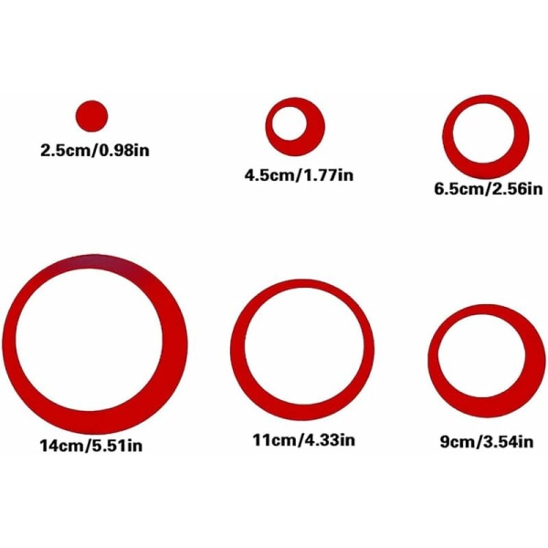 Akryl cirkel spegel väggdekaler, badrum väggdekaler (röd/24 st)