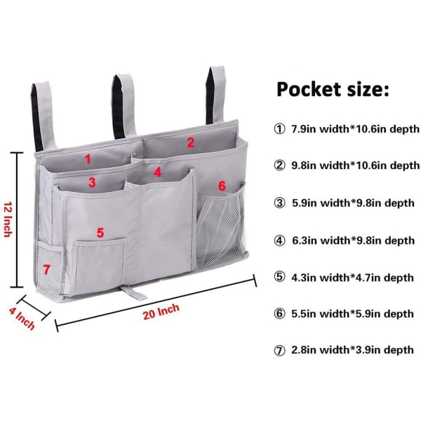Sengesett for køyesenger, nattbordskurv, oppbevaringslomme for seng, Ha