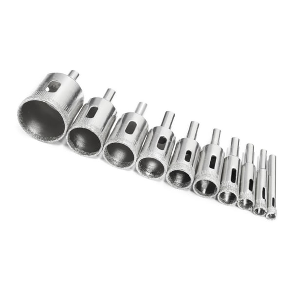 Set of 10 diamond bits 6-30 mm for glass tiles and marble