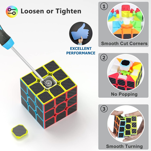 Speed ​​Cubes Set, Pyramid Speed ​​Cubes Puzzle Cubes Set, Smooth