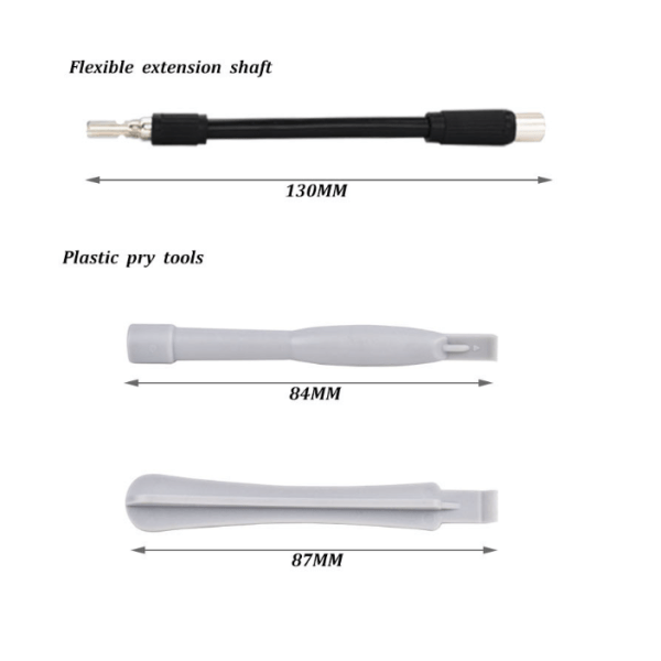 135 i 1 Mini Presisjons Magnetisk Skrutrekker - Reparasjonsverktøysett for iPhone, Bærbar PC, Klokke med Oppbevaringsarrangør, Svart, 175*105*60MM