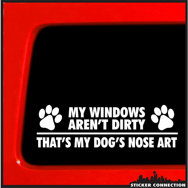 2,6\" x 8\" It's My Dog Nose Art Sticker - Morsom klistremerke for kjæledyrseiere - Poteavtrykk Die Cut Vinyl Vehicle Text