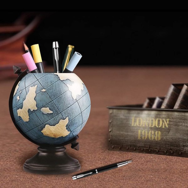 Maapallon muotoinen kynäteline lasten työpöydälle Antiikkinen vintage kynä H