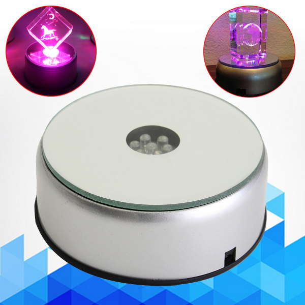 Ljusfot för Kristallkonst, 3D Multicolor 4 LED Lampfothållare
