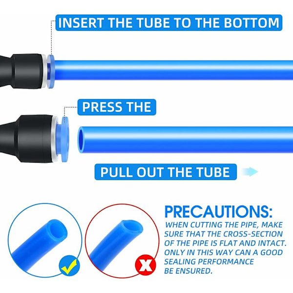 10 st 10 mm yttre diameter x 8 mm yttre diameter rak reducer för att ansluta kopplingar, pneumatisk unionsrör reduceringskoppling