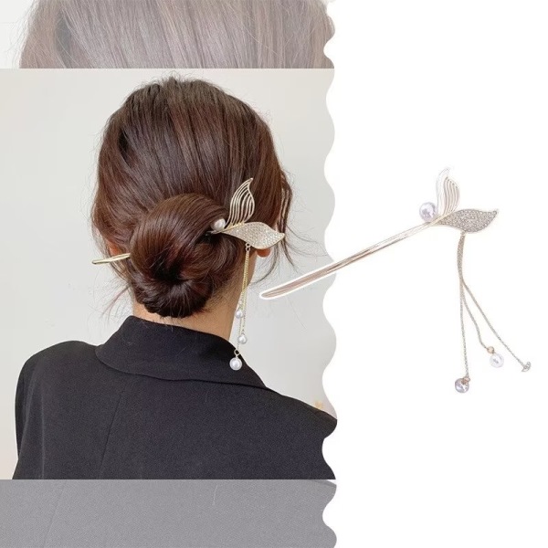 Hårpinnar med tofs, Vintage Fishtail Hair Chopstick Tofs H