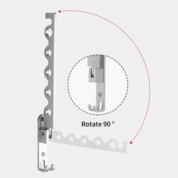 Foldbar veggmontert klesstativ i aluminiumlegering