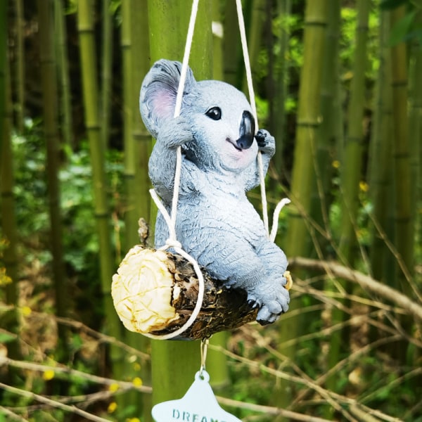 Tegneserie dukke dyr koala sving vindklokke rekvisitter statue håndverk gar