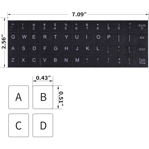 5PCS Pack Universal English Keyboard Sticker, Datortangentbord S