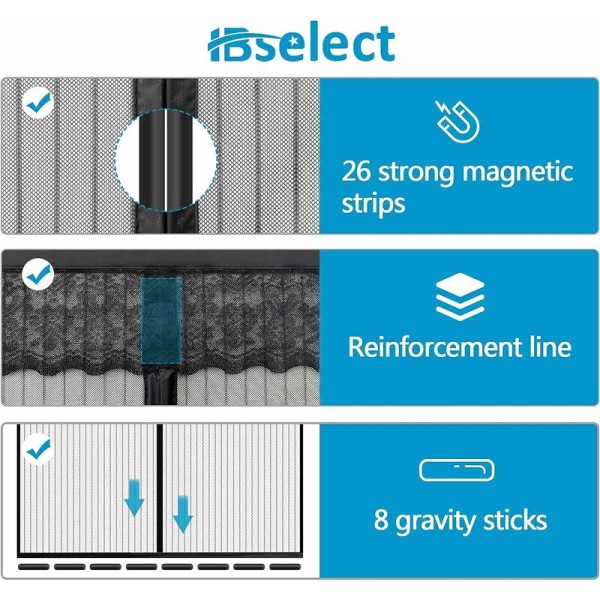 Magnetisk myggnettdørgardin Anti-Fly Myggnett Lim