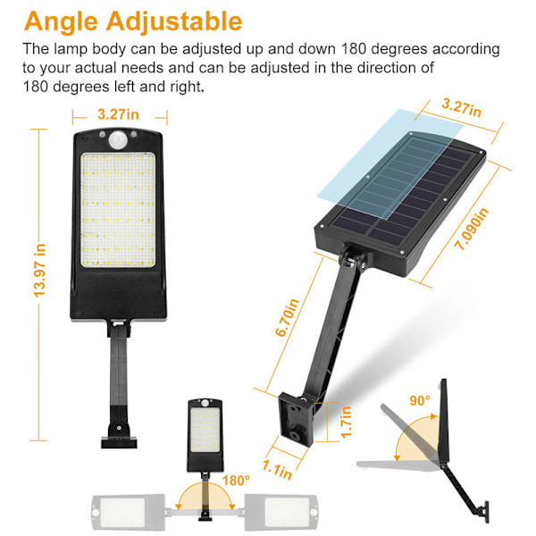 Solcellslampor utomhus, 56 LED enkel att installera rörelsesensor solcellslampa