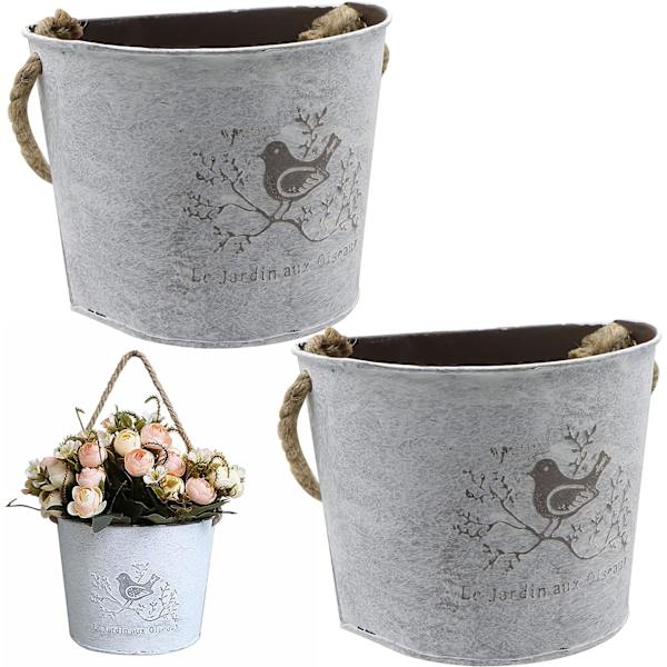 Hängande blomkruka planter - Halvcirkelformad galvaniserad väggvas