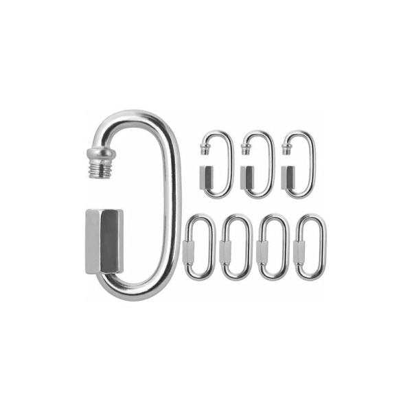 Maillon Rapide Rostfritt Stål M6 Skruvgrind Karabiner (8-pack) -