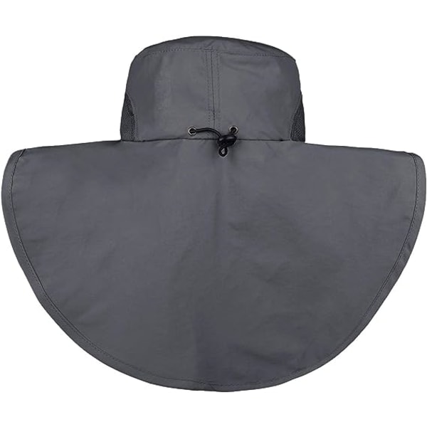 Unisex utendørs hatter Solbeskyttelse Wide Rim Fishing Hat Neck Fla