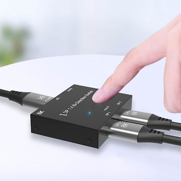 DisplayPort-switch Bi-directional Manuell 8k Dp Splitter 1.4 Dubbel Monitor Switch