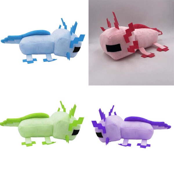 11,8\" Axolotl plysj Minecraft Salamander Blå Rosa Dukke Fylte Dyr Pude, gul