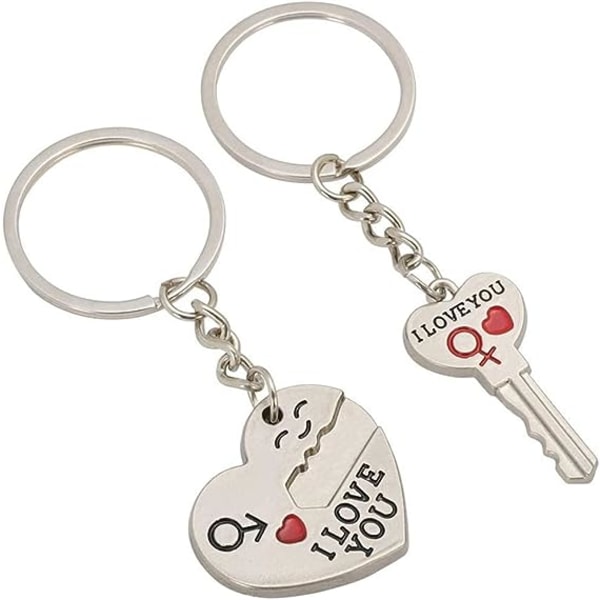 nyckelring Ett par av flickvän av hjärtat och pojkväns keycha