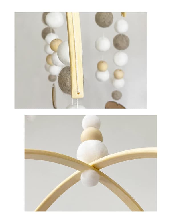 Baby Crib Mobiles Träpärlor för Barn Pojkar Flickor Spädbarn