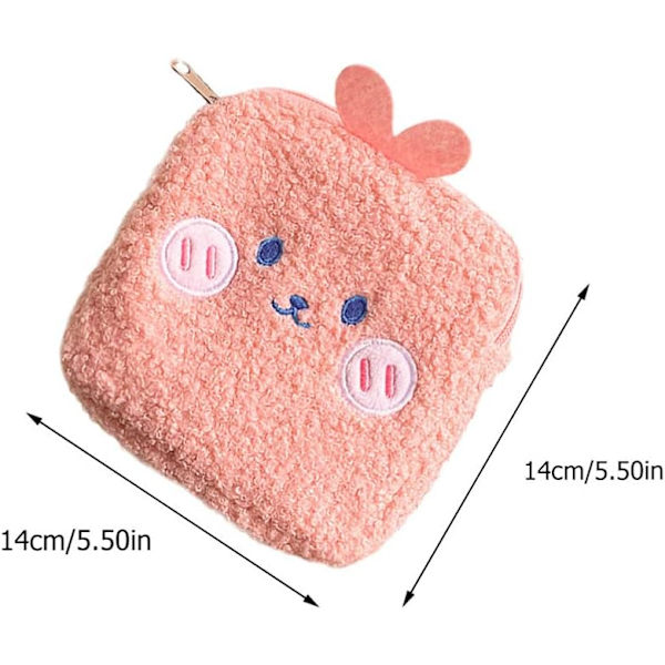 1 st kreativ periodväska söt sanitetsbinda väska liten sanitetsbinda påse sanitetsväska för tonåringar flickor kvinnor (rosa)