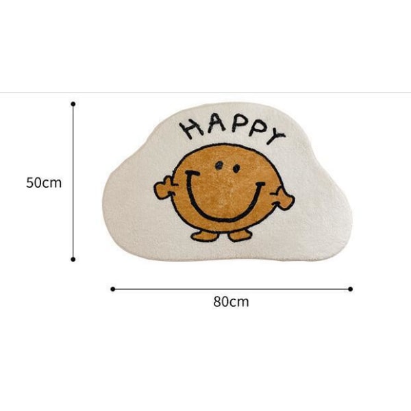 Happy Smiley Hairy Doormat Cloud Irregular Cute Kids Bedroom Rug