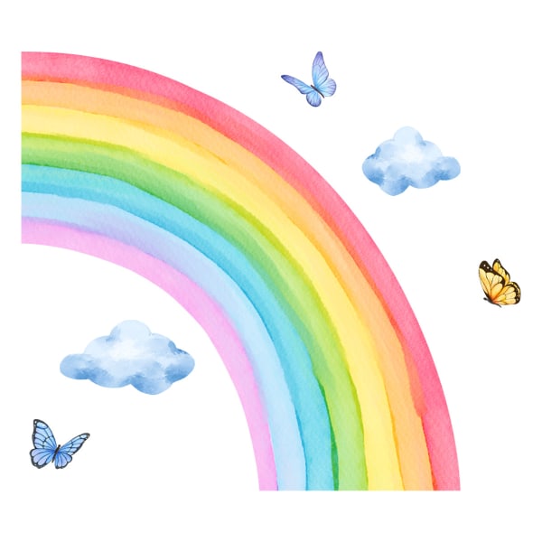 Regnbågsmoln Fjärilar Mönster Väggdekor Väggdekor För Li