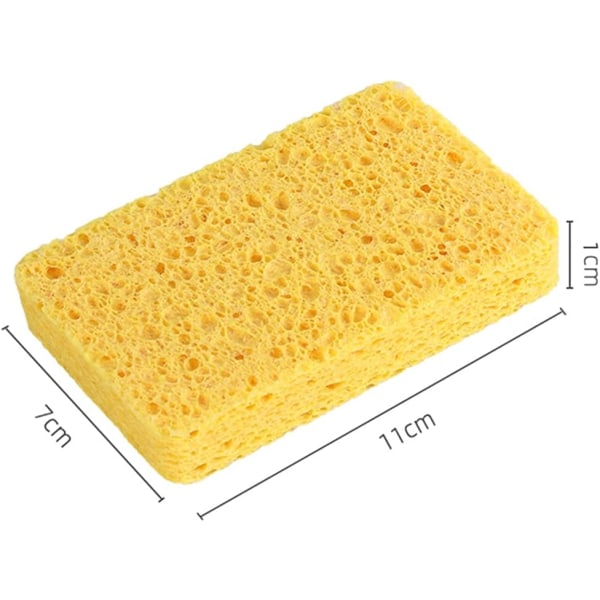 2 rengjøringssvamper, universalsvamp, laget av cellulose, kjøkkensvamp ripefri spesielt absorberende luktfri 111*7*1cm gul