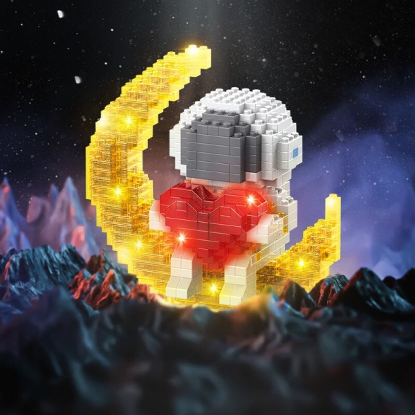 Leksaker Figur Astronaut Byggstenar Modell Rymdresor Man Månen