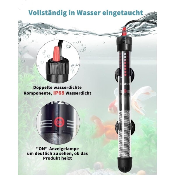 Justerbar Akvarievärmare 120L 100W Akvarievärmare med Termostat 20-34°
