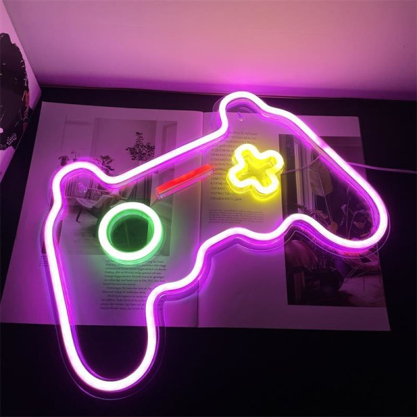 Spelformade neonskyltar Neonljus LED för väggdekor spelzon