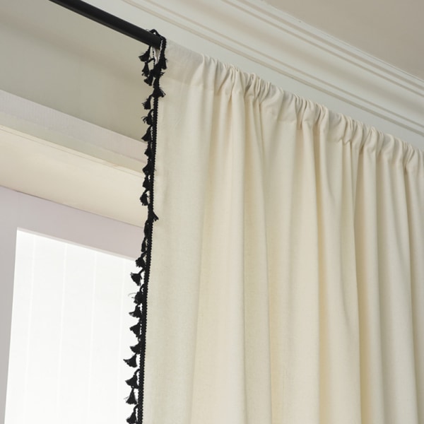 Enfärgade halvtransparenta fönstergardiner 2 paneler Boho-stil Cot