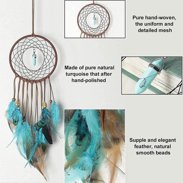 Håndlavet drømmefanger med vintage fjer, drømmefanger soveværelse