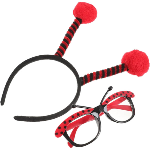 1 Set Ladybug Kostym Cos Kostym Glasögon Kläder Plast