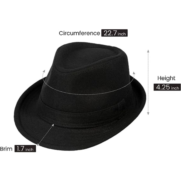 Unisex Klassisk och Tidlös Manhattan Fedora Hatt