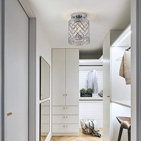 Mini moderne stil dekor krystall flush mount taklampe