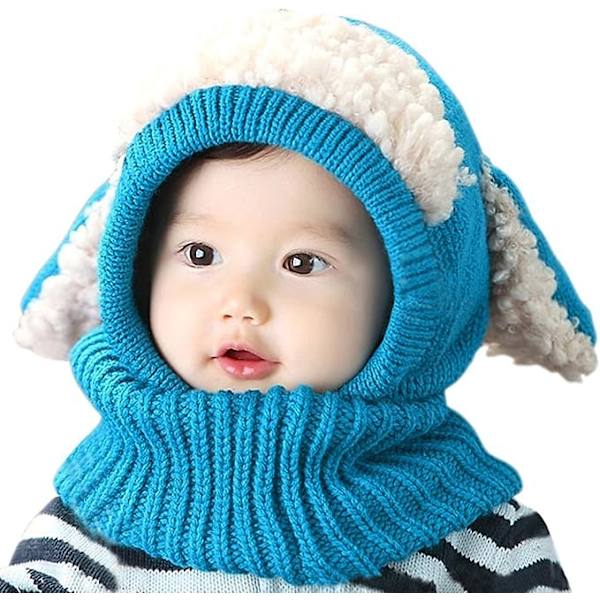 Koreansk vintervalpsformad en-delad ullbabycape varm sjal Bab