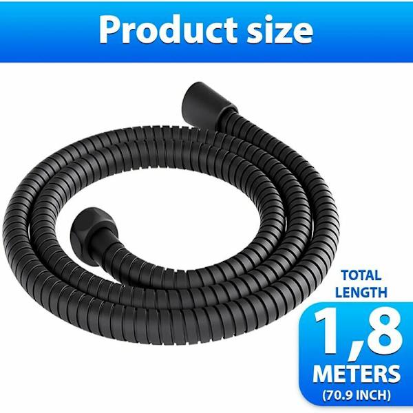 Duschsslang 200 cm universell rostfritt stål anti-kink anti-korrosion