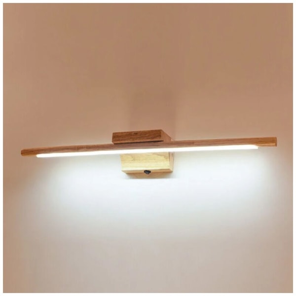 Badrumsspegellampa Trä Med Strömbrytare Modern LED Inomhusvägglampa