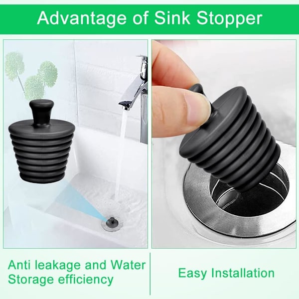 3 st gummisinkproppar Universal badkarspropp Kökshandfatspropp Silikon Universal handfat avloppspropp för handfat, badrum och kök