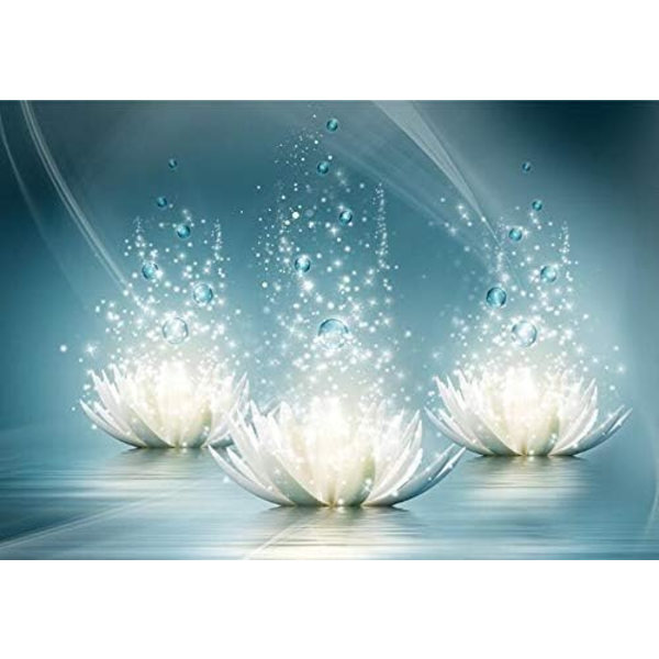 Vattendroppe Lotusblomma Diamantmålning - 5D Full Drill Diamantmålning Konst Kristall Rhinestone Lotusblomma Diamantmålning Set Blomma Diamantprickar Dekor Present till Vuxna (16 x 12 tum)