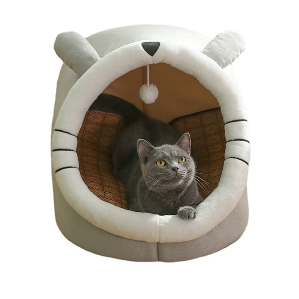 Inomhus katthus säng, söt mjuk kattsäng, M-35*35*31cm