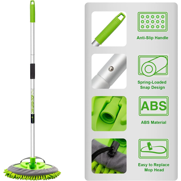 62" ultrafin fiber WASH Brush mop Kit Meter Sponge Långt handtag