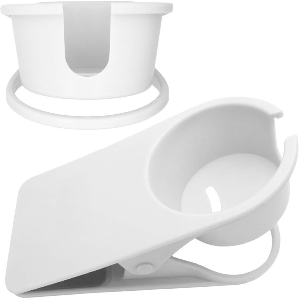 Clip-on dryckeshållare för kontorsbord (vit)