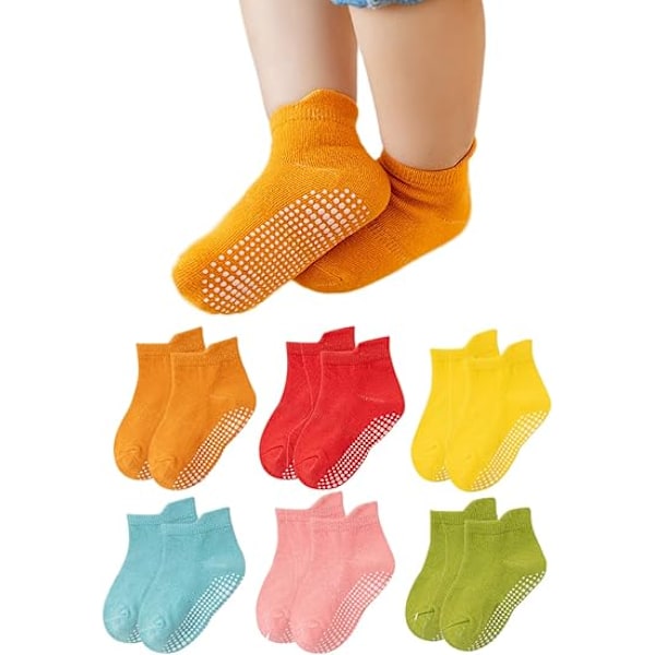 Halkskyddade babystrumpor med halkfria grepp för småbarn, spädbarn och pojkar