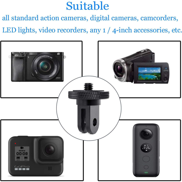 Set med 2 adaptrar för kamerastativ och andra actionkameror