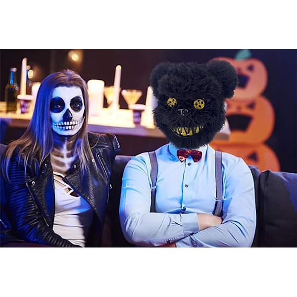 Läskig Halloween-mask Björnhar Mask, Blodig Plyschhuvudmask, Ha