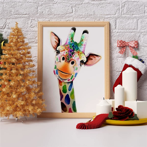 Leende Giraff Diamantmålning, 5D DIY Djur Diamantmålning