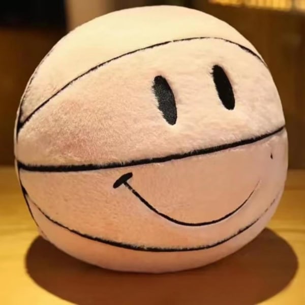 30cm Simple Smiling Face Basketball Smiling Face Pillow, Soft Stu
