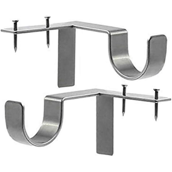 The metal curtain rod hanger bracket is directly inserted into the window f